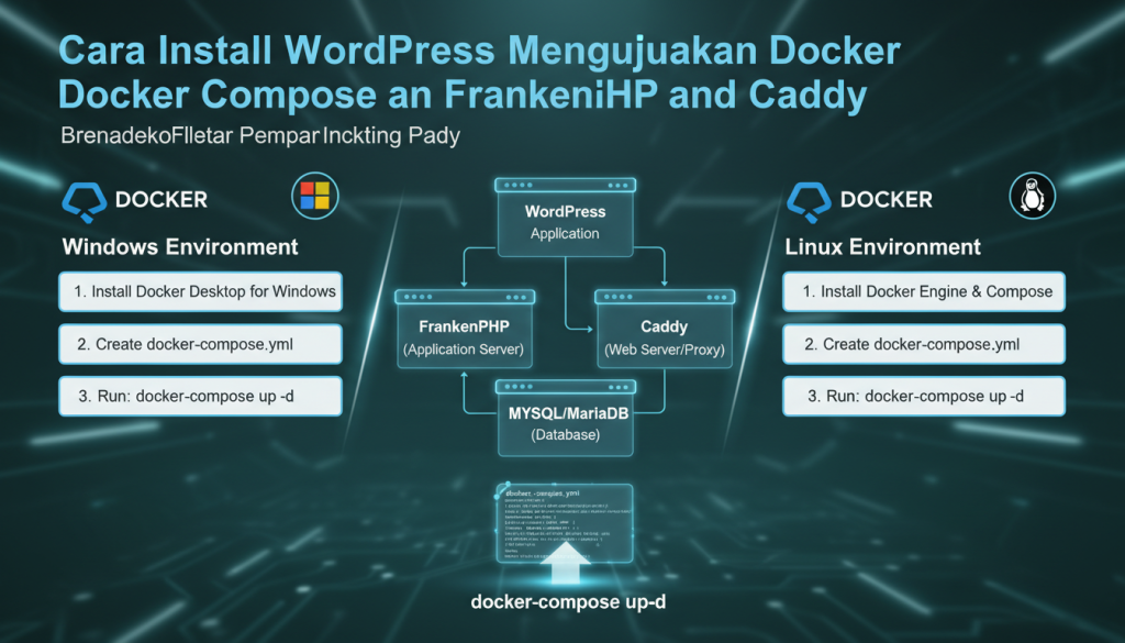 Cara Install WordPress Menggunakan Docker Compose dengan FrankenPHP dan Caddy